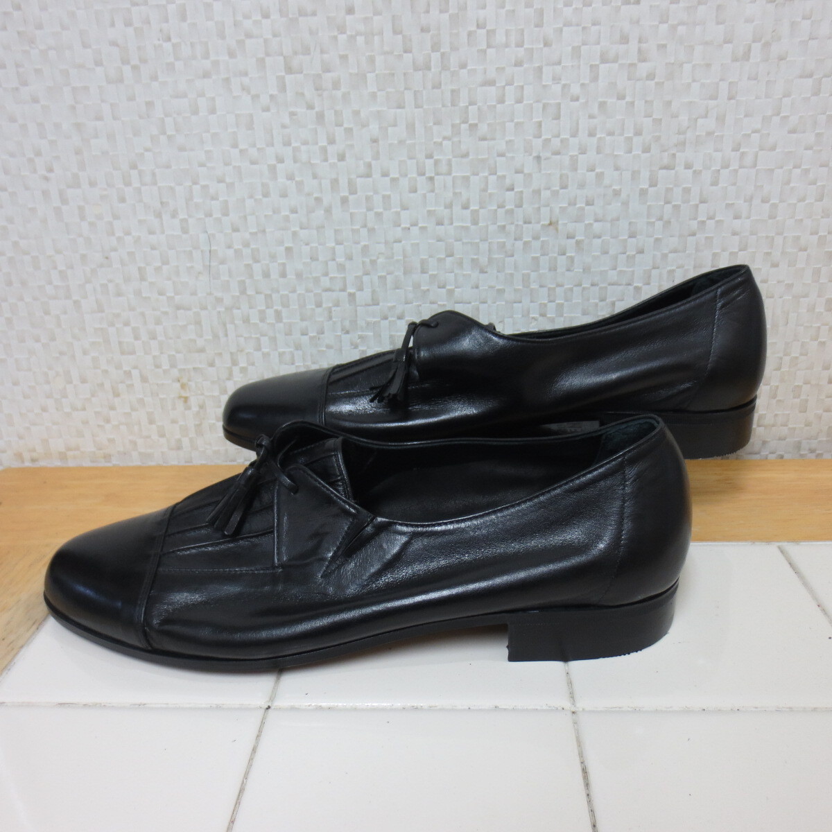 新品B品(変形有り) フタバヤ 黒 25cm 本革 マッケイ製縫 ビジネスシューズ FUTABAYA レタパ送料600円 k9/15拍卖
