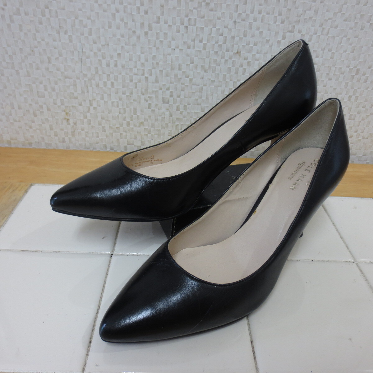 着用少 コールハーン パンプス 黒 約24㎝ 内側うす革はがれ有り 冠婚葬祭 COLE HAAN レタパ600円 I9/16拍卖