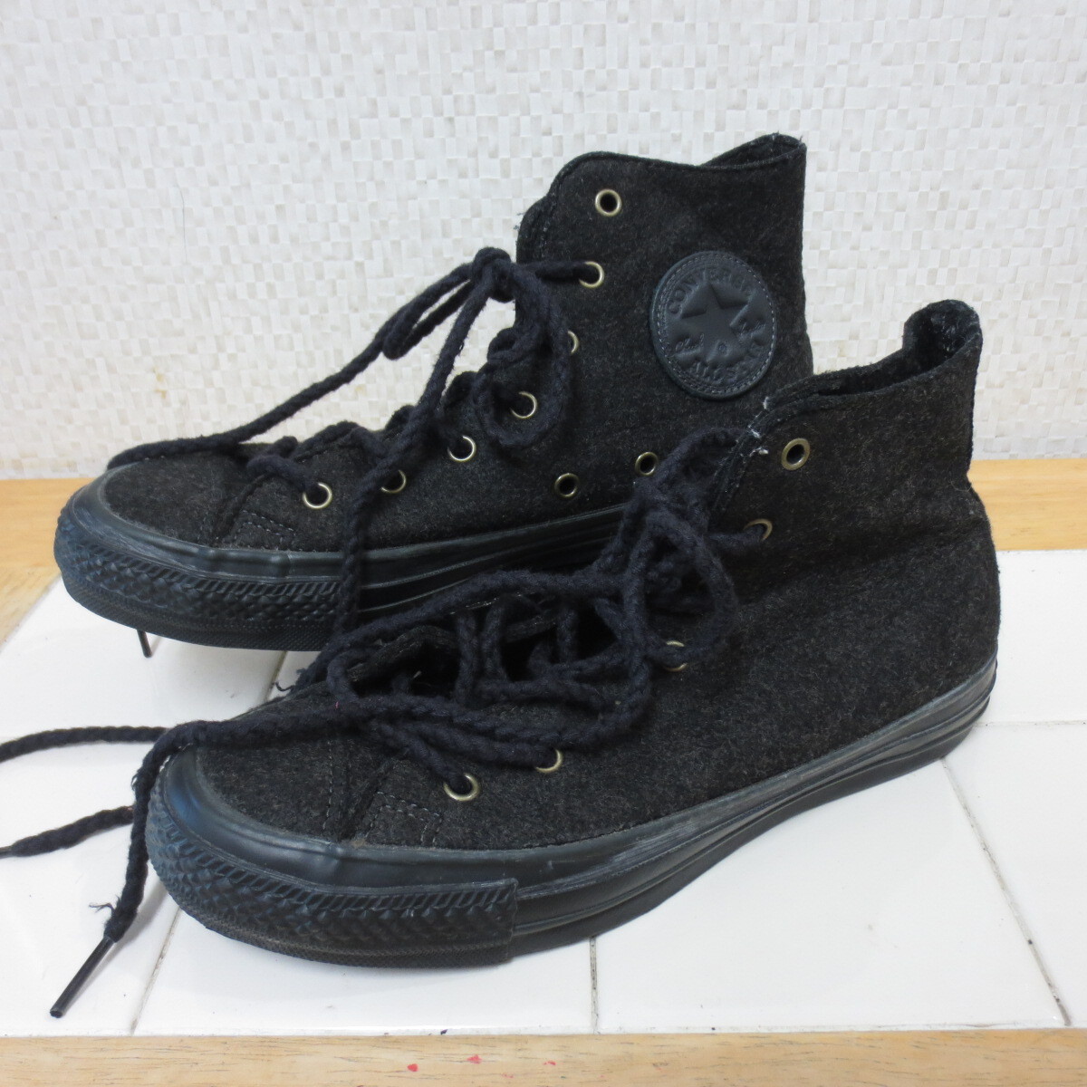 コンバース オールスターHI スエード ブラック 23.5㎝ ALL STAR レタパ600円 I9/17拍卖