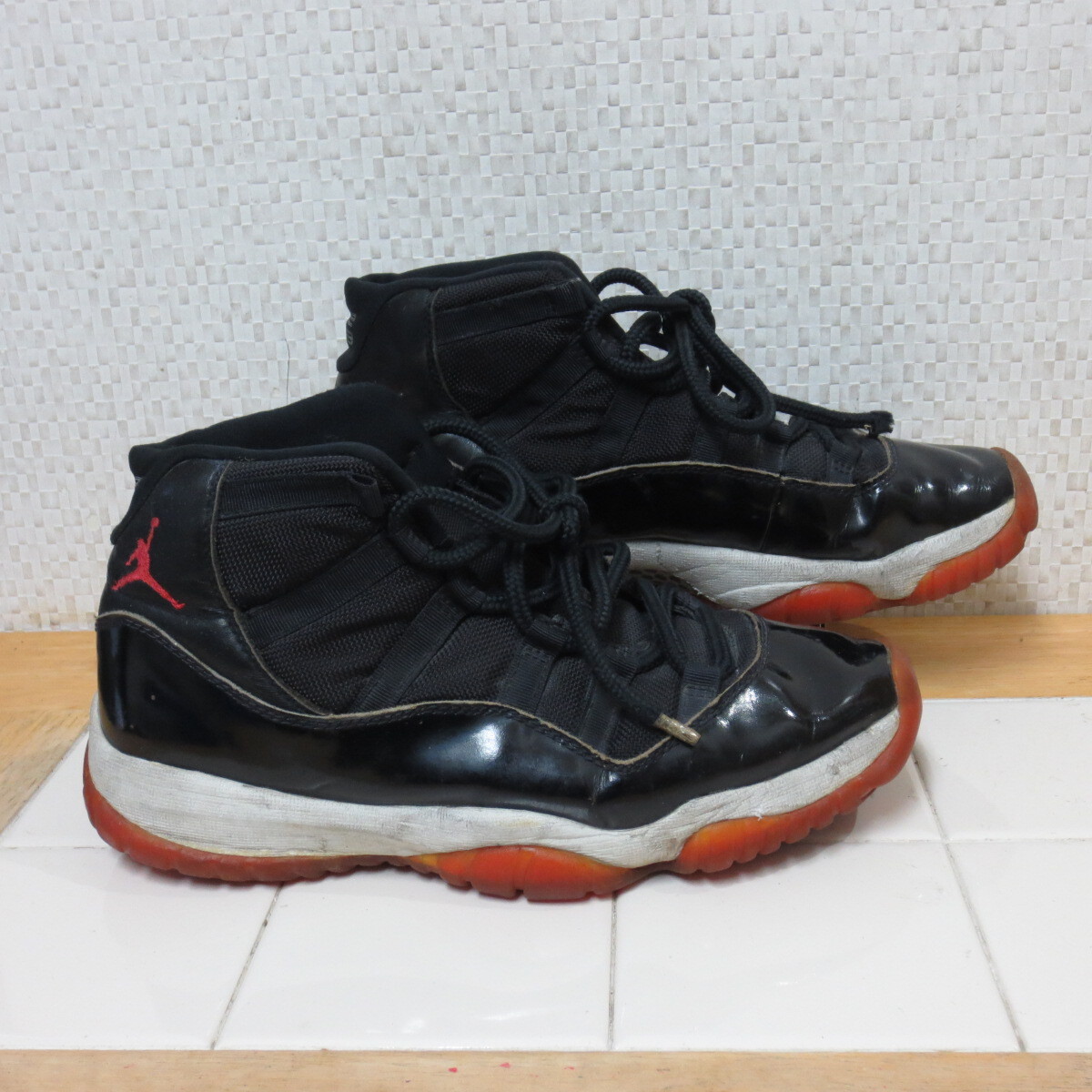 鑑賞用 NIKE AIR JORDAN 11 オリジナル シカゴカラー ナイキ エアジョーダン11 96年製 黒赤 26.5cm 佐川送料700円 k9/28拍卖