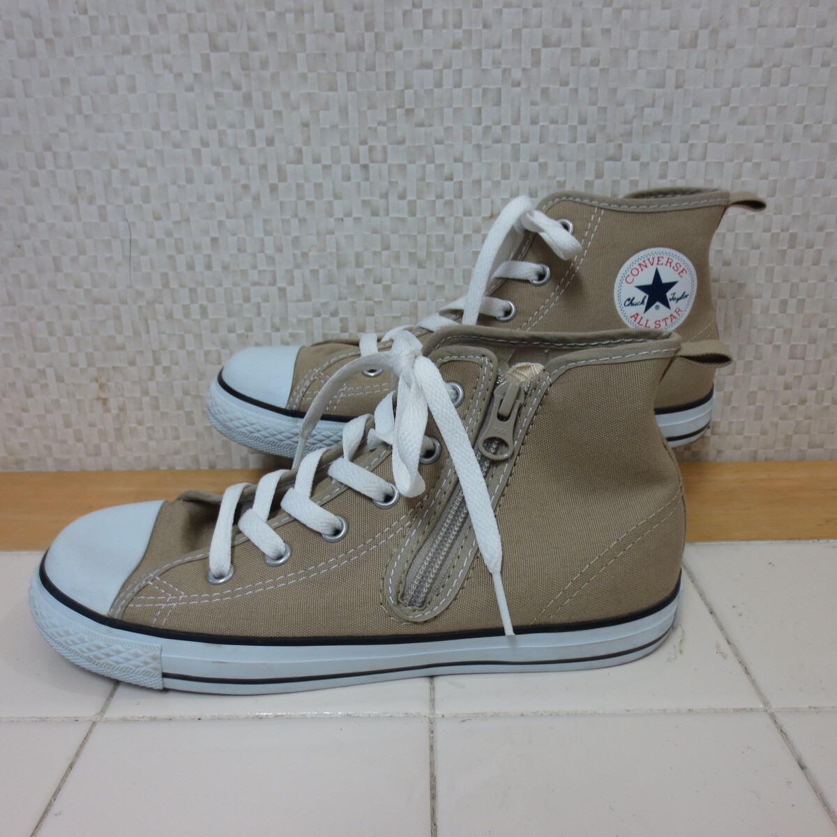 コンバース オールスター 3SC532 ベージュ 22cm ハイカット スニーカー CONVERSE ALL STAR レタパ送料600円 k9/29拍卖