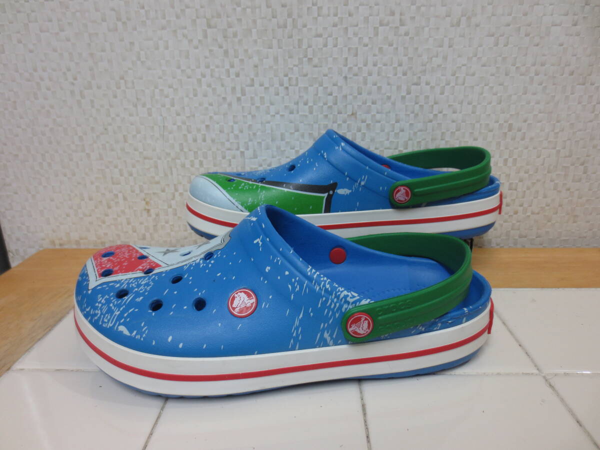 新品同様 2014年 ワールドカップ記念モデル クロックス 完売 絶版品 青 星 26cm サンダル Crocband Italy Clog 佐川送料700円 k9/15拍卖