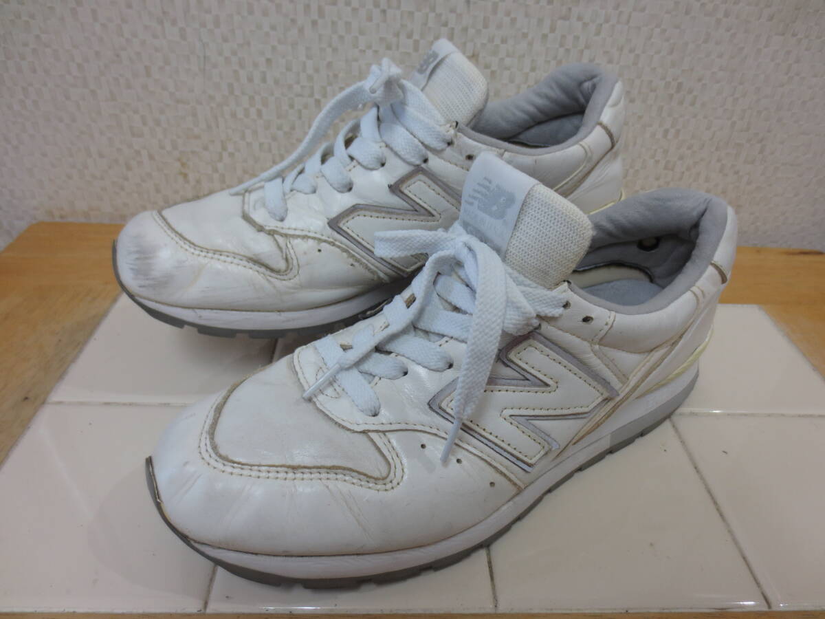 ニューバランス M996 Made in U.S.A. M996MUB アメリカ製 ホワイト 26.5㎝ スニーカー 接着頑強履けます 佐川急便700円 I9/16拍卖