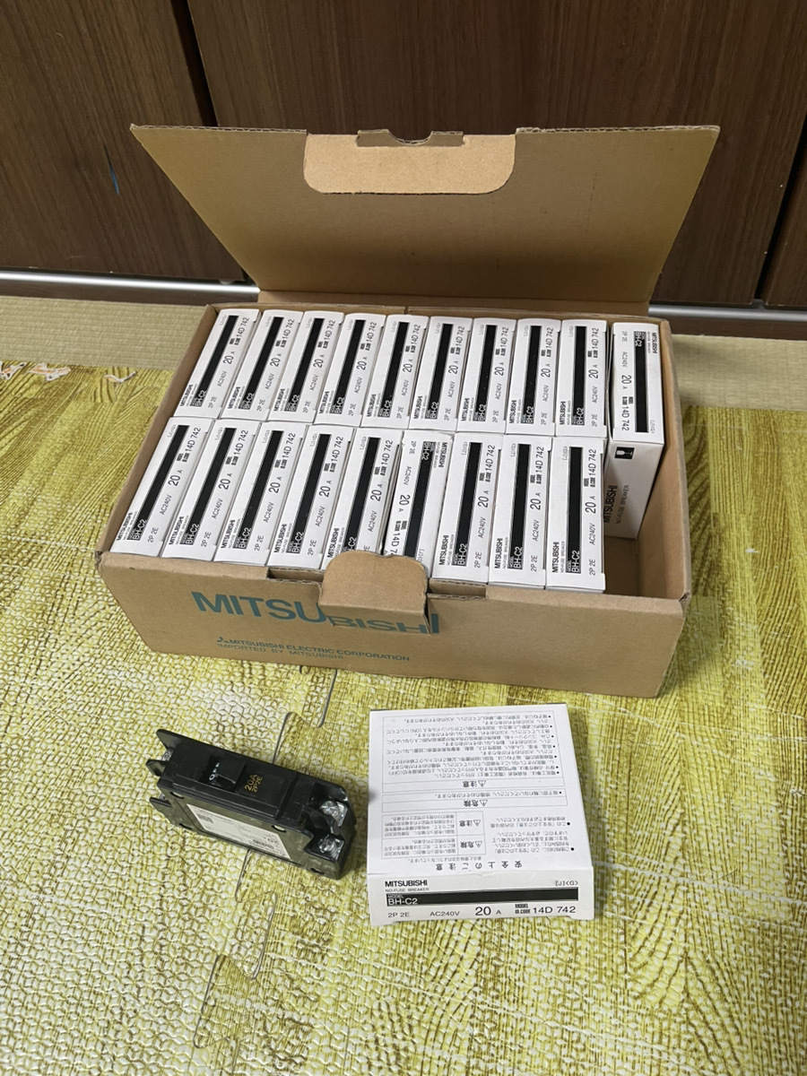送料込み 未使用品 三菱電機 ノーヒューズブレーカ BH-C2 20個セット 20A 低圧 分電盤用 分岐回路用 遮断器 拍卖
