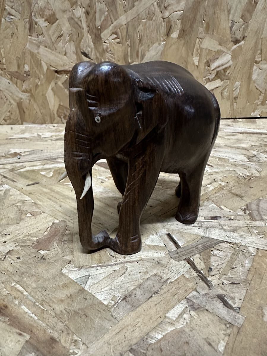 象 木彫 置物 民芸品 木製 オブジェ インテリア 木彫り拍卖