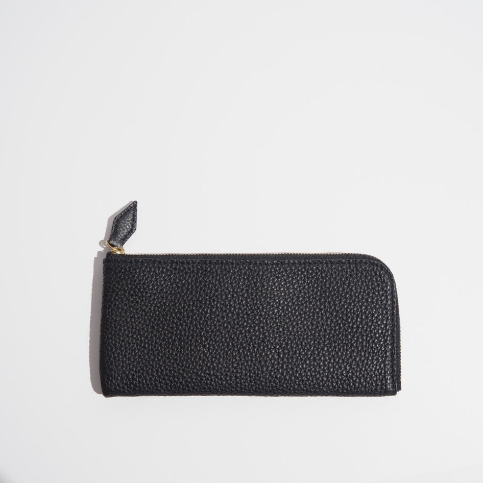 R1241P ▼大峽製鞄▼ ジャーマンシュリンクレザー Lジップ ロングウォレット ブラック / 長財布 サイフ 黒 rb mks拍卖