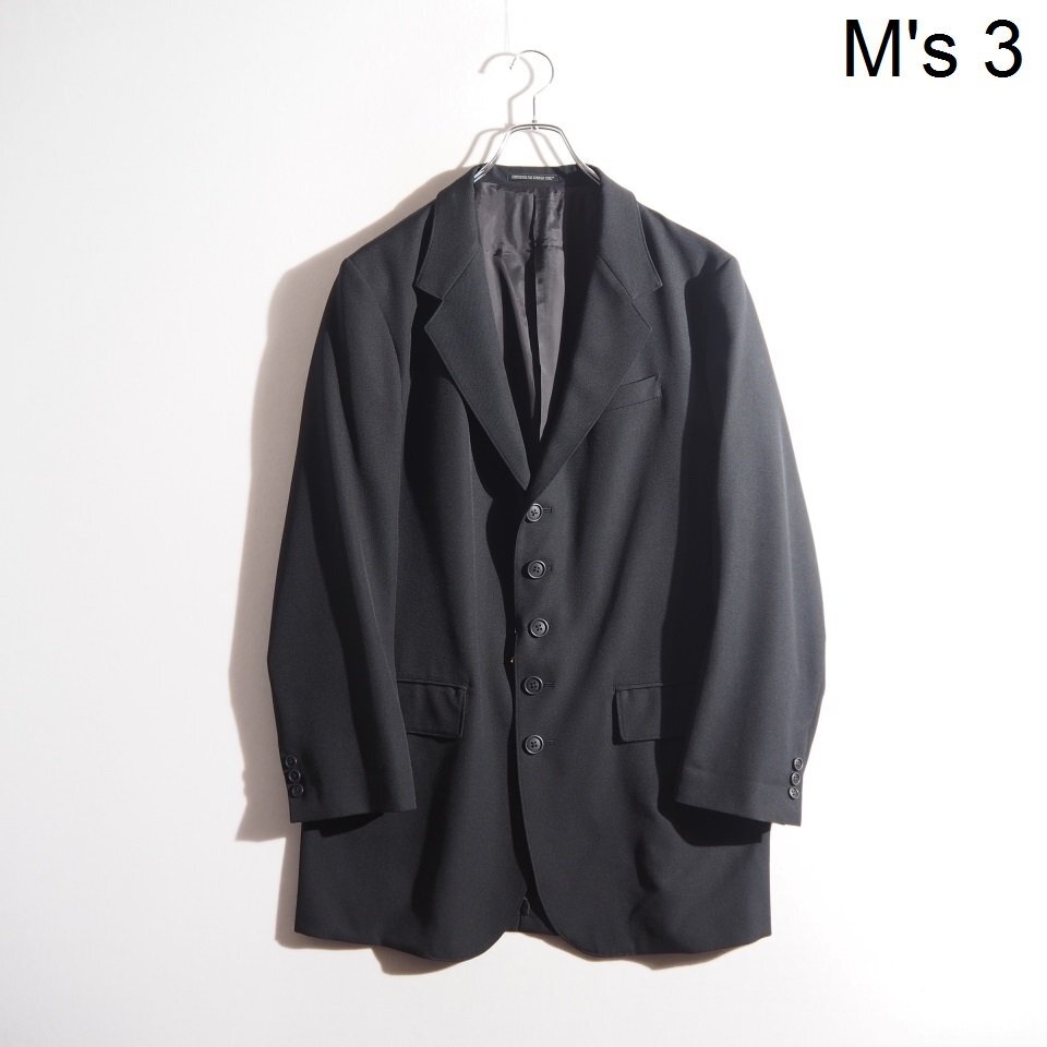 P8283P ▼Yohji Yamamoto POUR HOMME ヨウジヤマモト▼ 24AW WOOL GABARDINE 5BUTTON JACKET テーラードジャケット ブラック 3 秋冬 rb mks拍卖