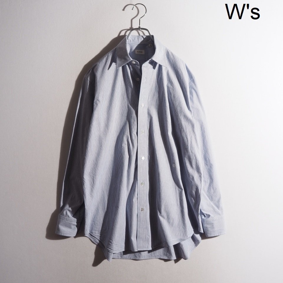 P6526P ▼BLAMINK ブラミンク▼ コットン ストライプ レギュラーシャツ ブルー / オーバーサイズ ブラウス シーズンレス rb mks拍卖