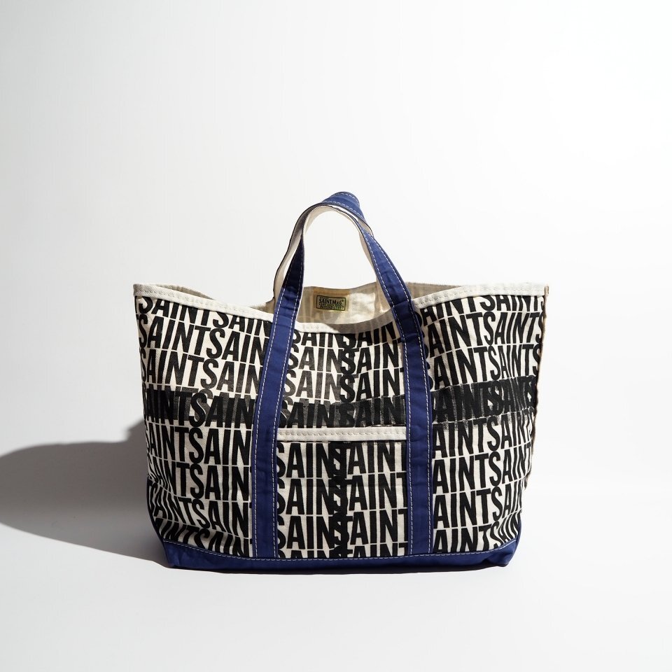 R1797P ▼SAINT MICHAEL セントマイケル▼ SAINT TOTE BAG キャンバス トートバッグ ホワイト ブラック ネイビー rb mks拍卖