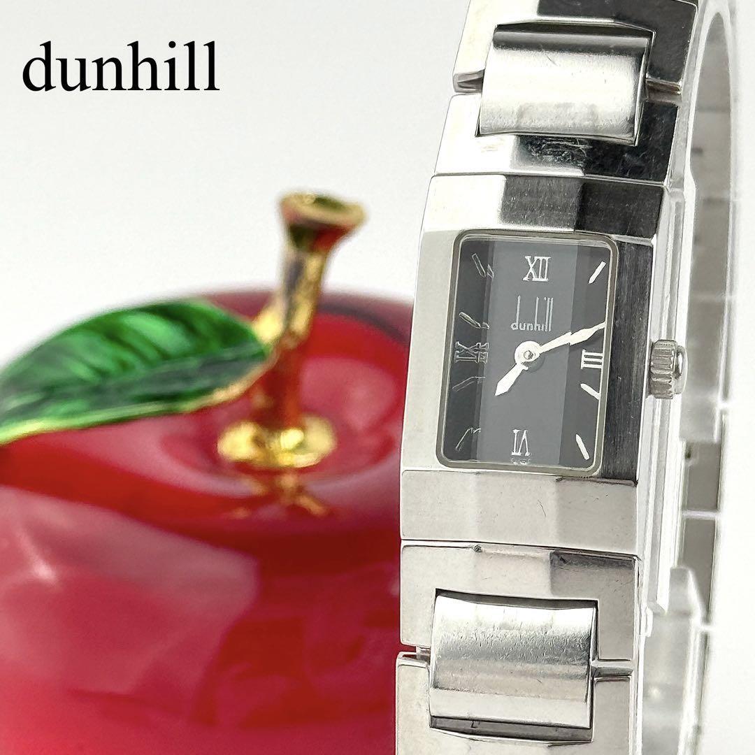 【新品電池】204 ダンヒル 3面カットガラス レディース ブラック文字盤 人気拍卖