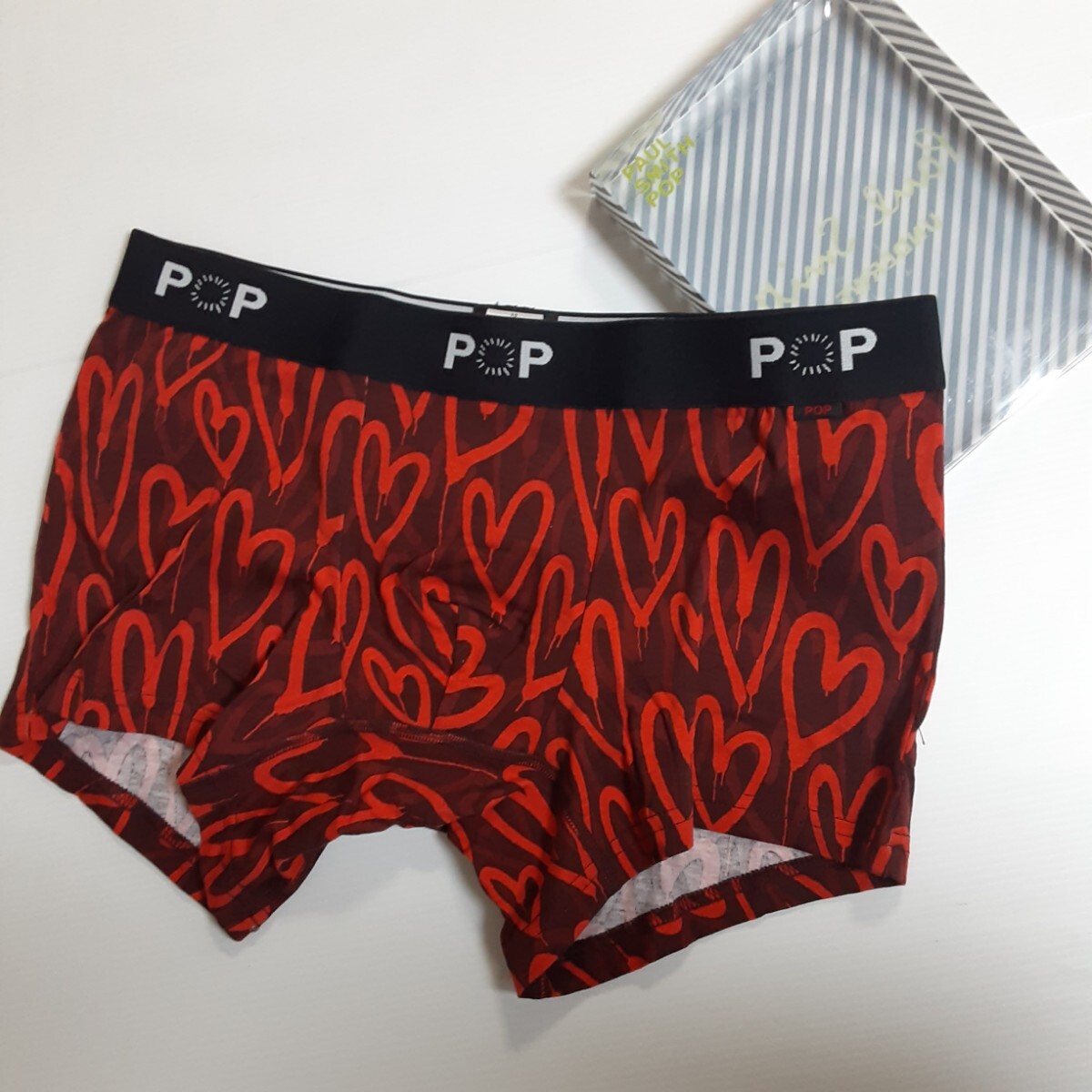 新品未使用 ポールスミス Paul Smith POP ハート ローライズ ボクサーパンツ L PAUL SMITH UNDERWEAR レッド LOWRISE BOXER拍卖
