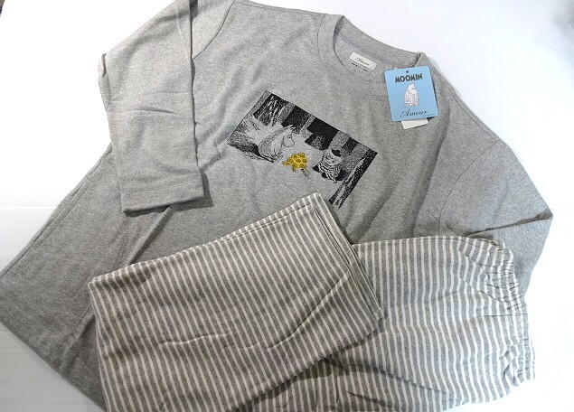 新品未使用 正規品 MOOMIN ムーミン 裏起毛 長袖 長ズボンパジャマ 上下セット L 紳士 上ポケット付き 定価14300 暖か拍卖