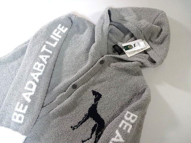 新品未使用 adabat アダバット 胸に大きな サルーキ 犬 ボア パーカ M ロング丈 ライトグレー モコモコ RELAXWEAR UNDERWEAR拍卖