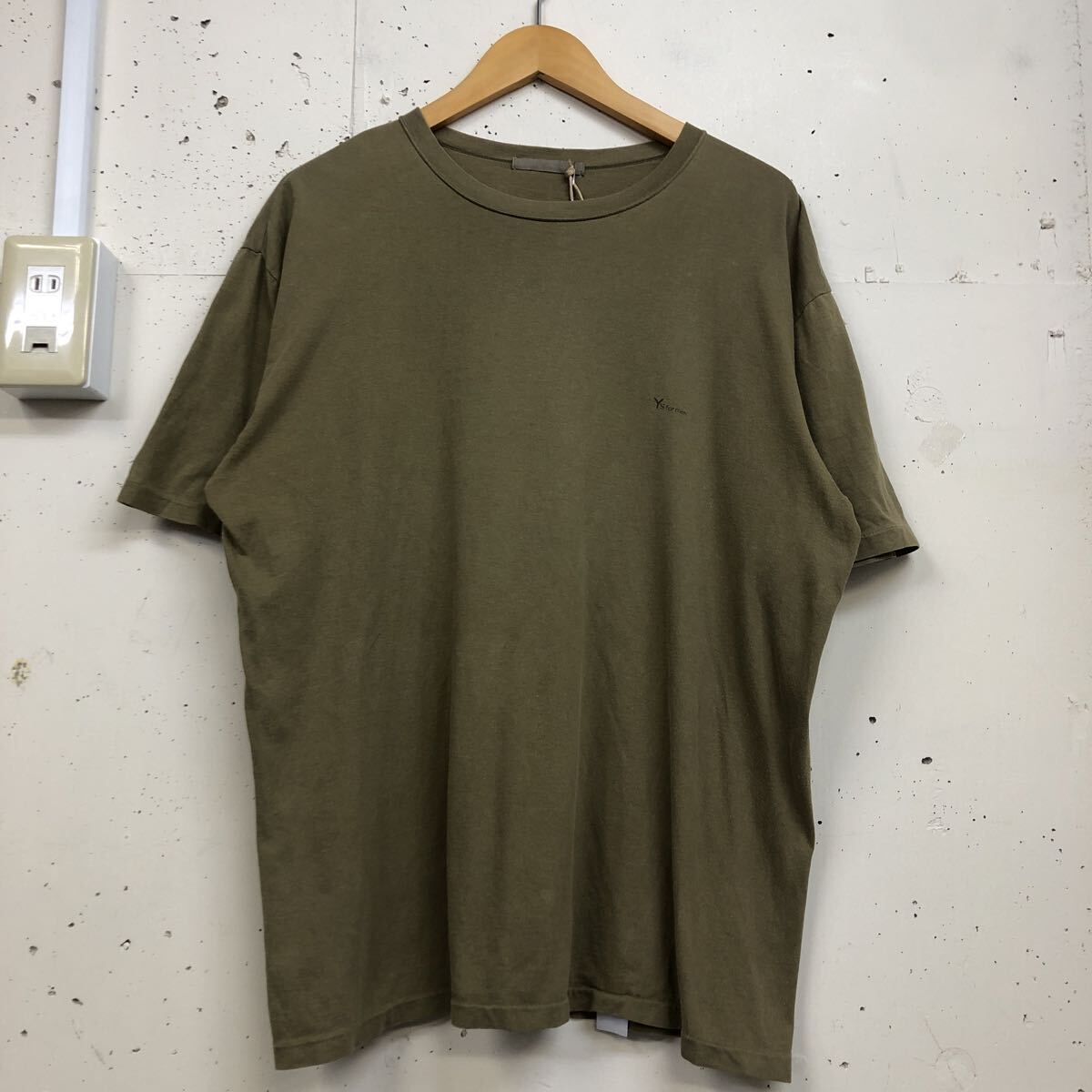 Y's for men ワイズ ロゴTee 半袖 Tシャツ コットン カーキ メンズ 日本製 拍卖