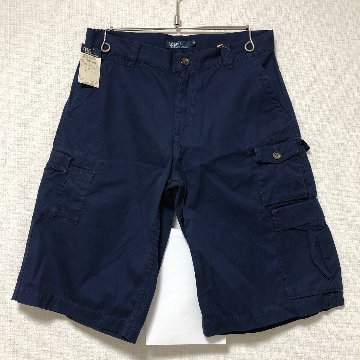 (k) 新品未使用 タグ付 POLO Ralph Lauren ラルフローレン コットン カーゴパンツ ショート 170A ネイビー 紺 拍卖