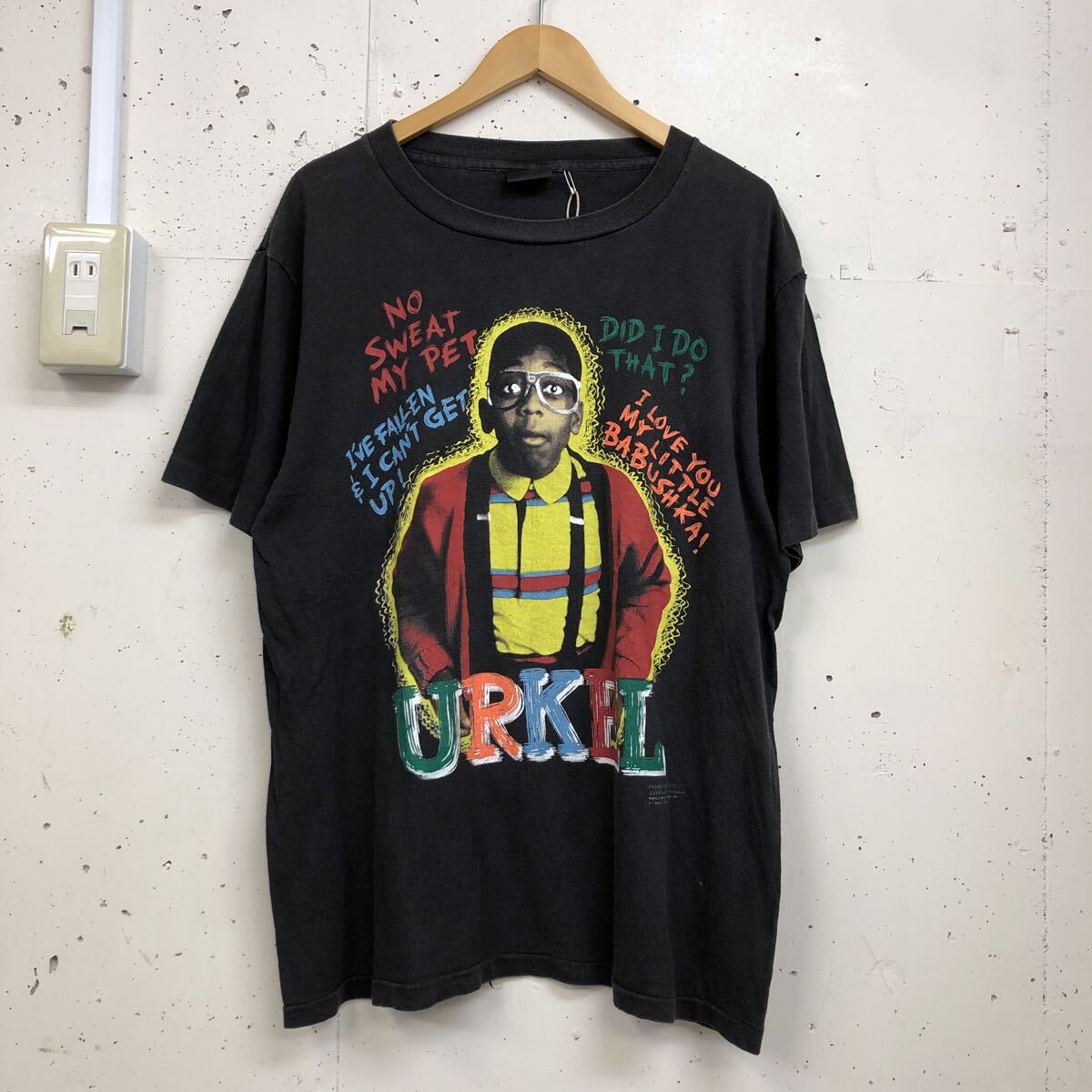 90s 90年代 Family Matters USA製 アメリカ テレビコメディ 半袖 プリント Tシャツ 黒 ブラック メンズ サイズL 拍卖