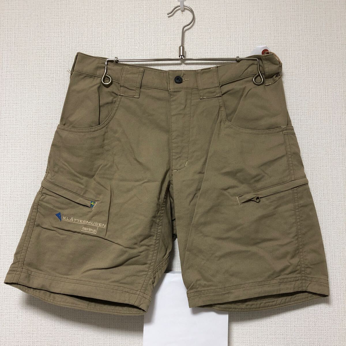 (k) KLATTERMUSEN Nerthus クレッタルムーセン アウトドア ショーツ メンズ ショートパンツ ベージュ サイズXS ベルトなし 拍卖