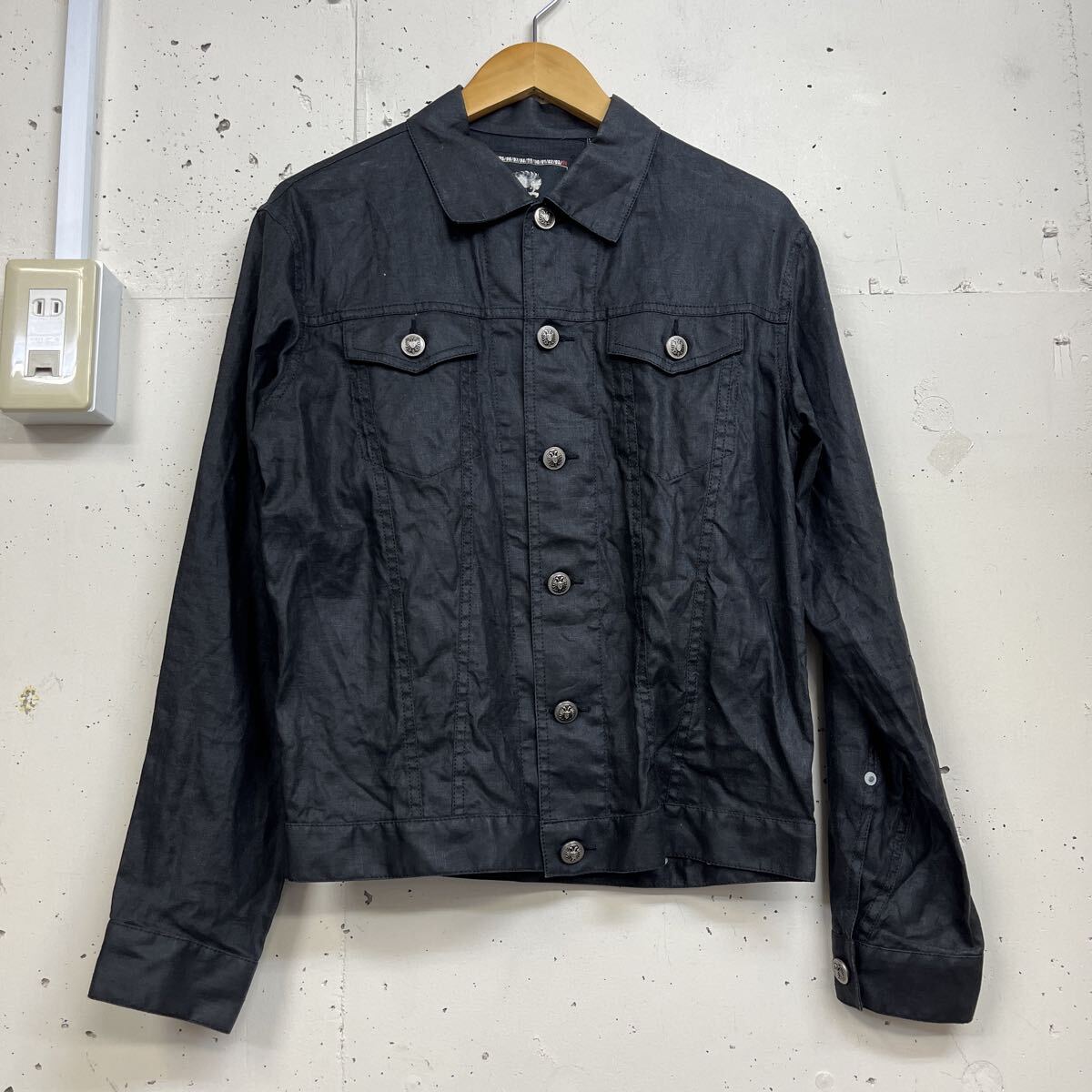 NEIGHBORHOOD ネイバーフッド リネン 麻 シャツ ジャケット 黒 ブラック メンズ サイズS 長袖 拍卖