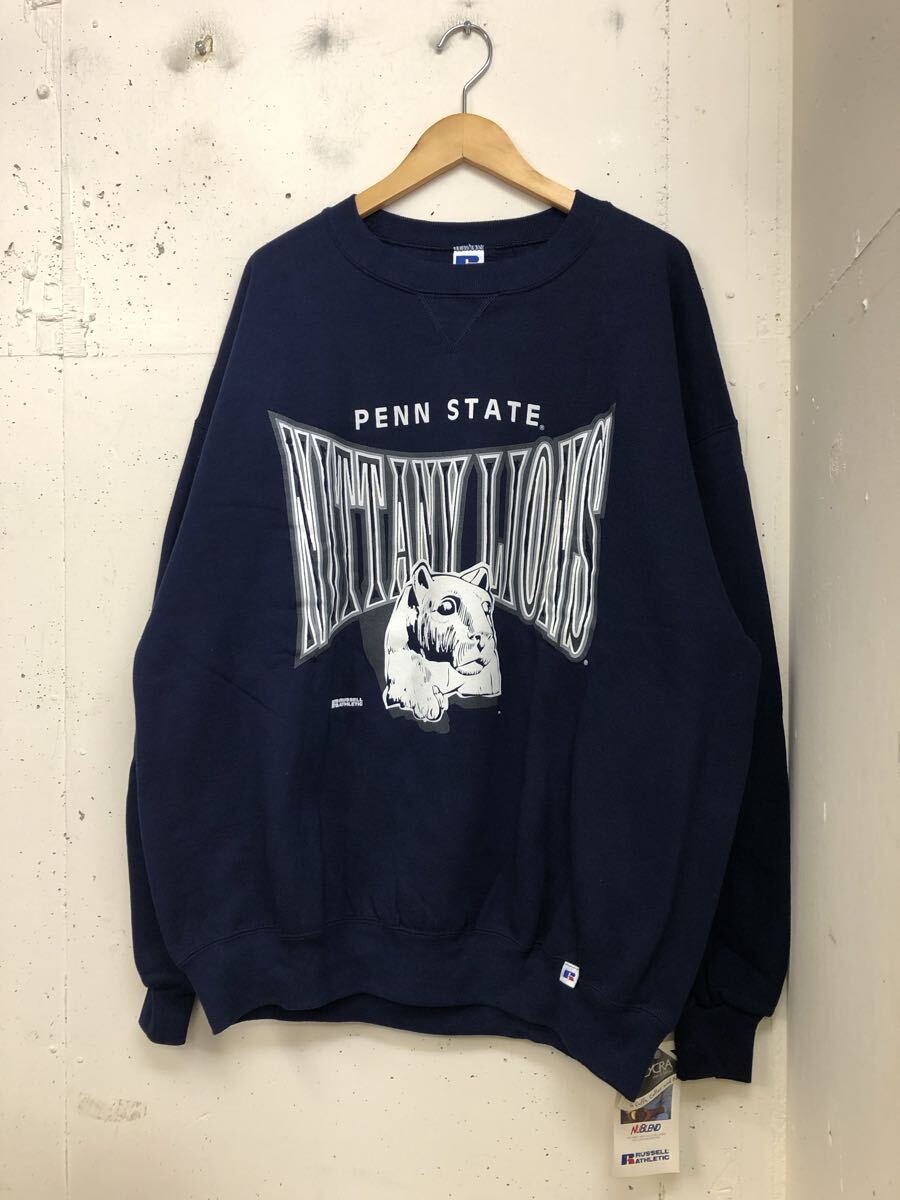 新品 90年代 USA製 RUSSELL PENN STATE ニッタニー・ライオンズ(Nittany Lions スウェット トレーナー 紺 XXL デッドストック ビンテージ 拍卖
