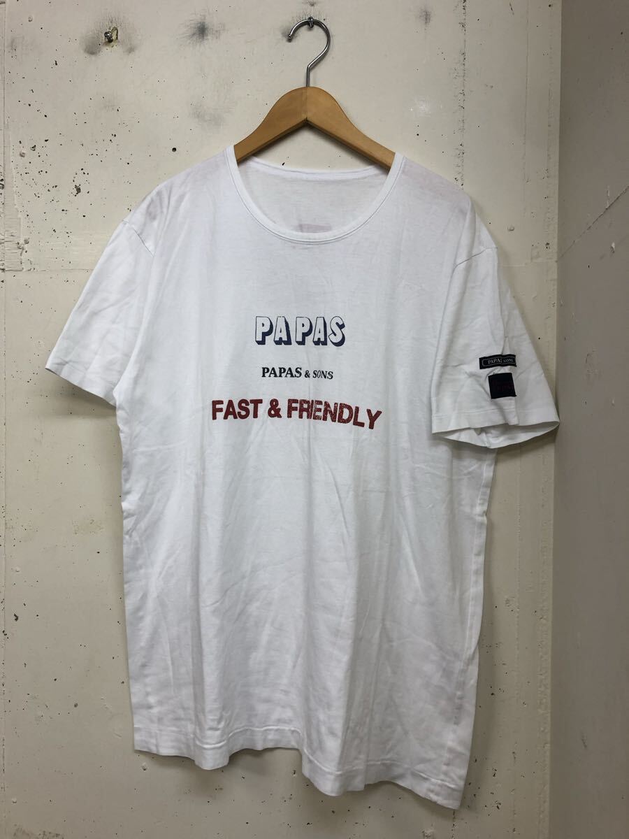 papasパパス 半袖tシャツ 白 50 L 日本製拍卖