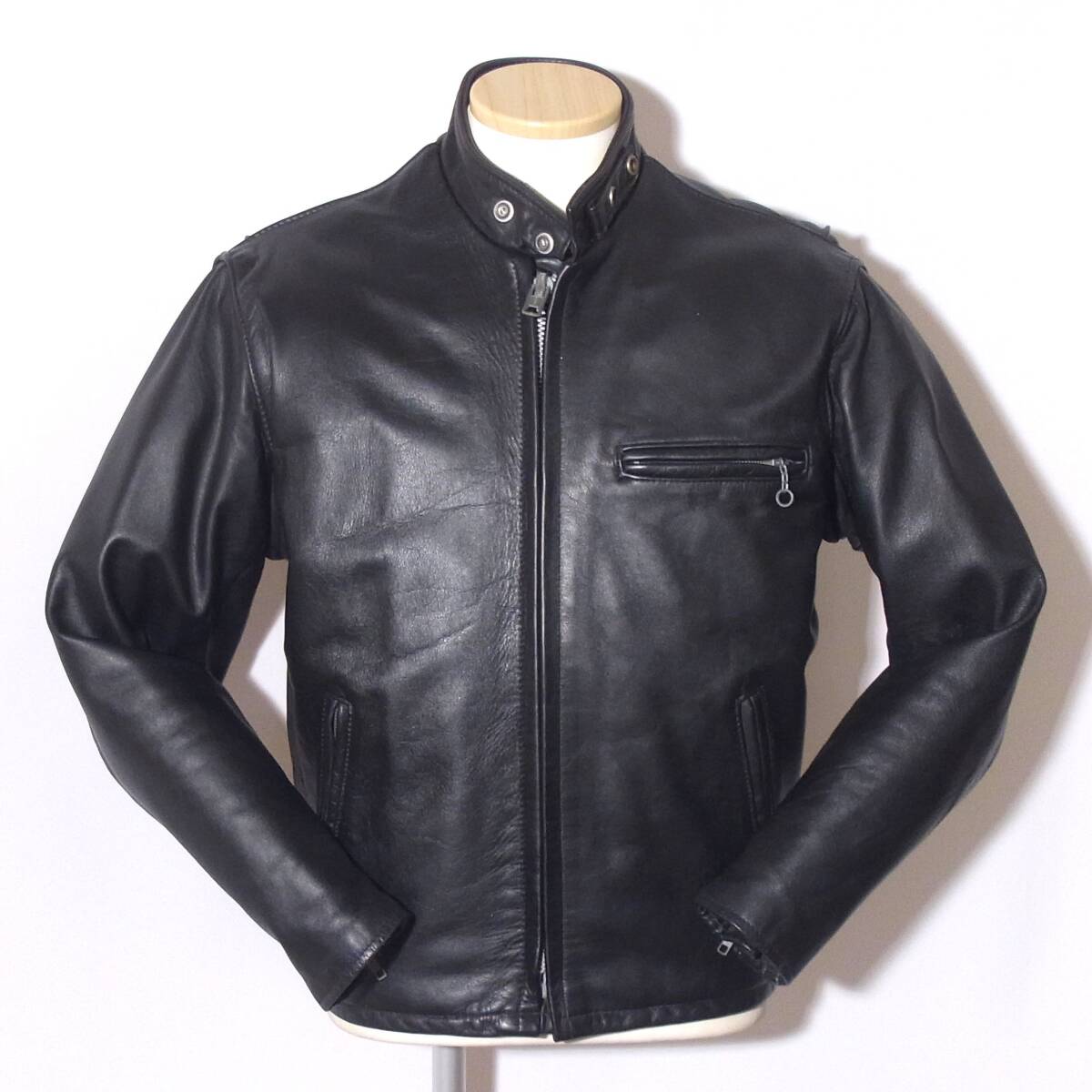 Schott【ショット立襟シングルライダース641Q40】キルティング/⑧拍卖