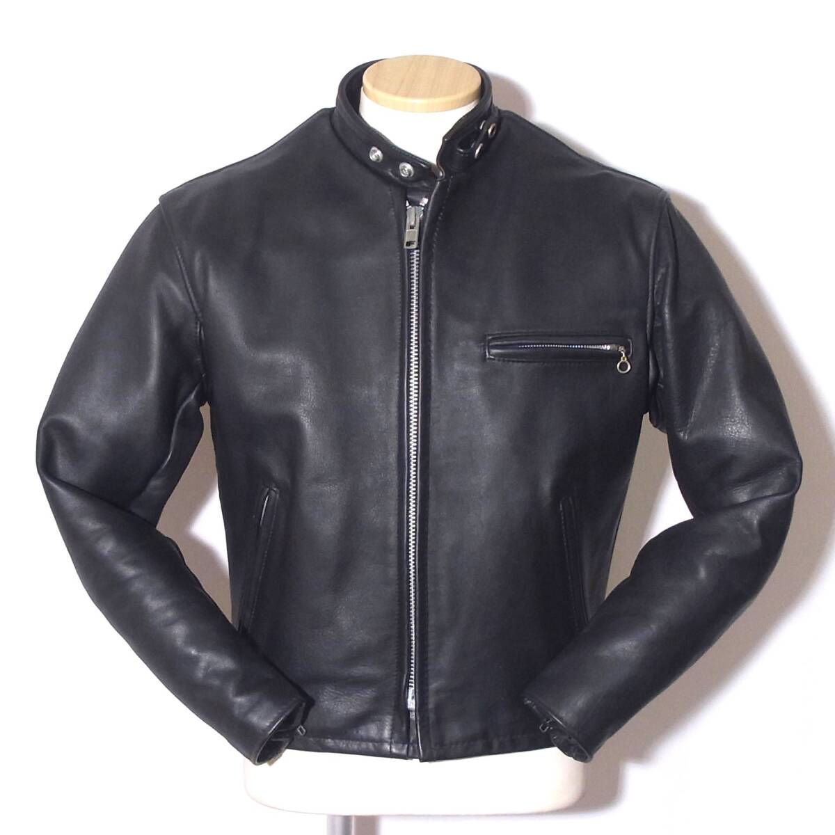 美品Schott【ショット/立襟シングルライダース希少641E/40】ボアライナー/②拍卖