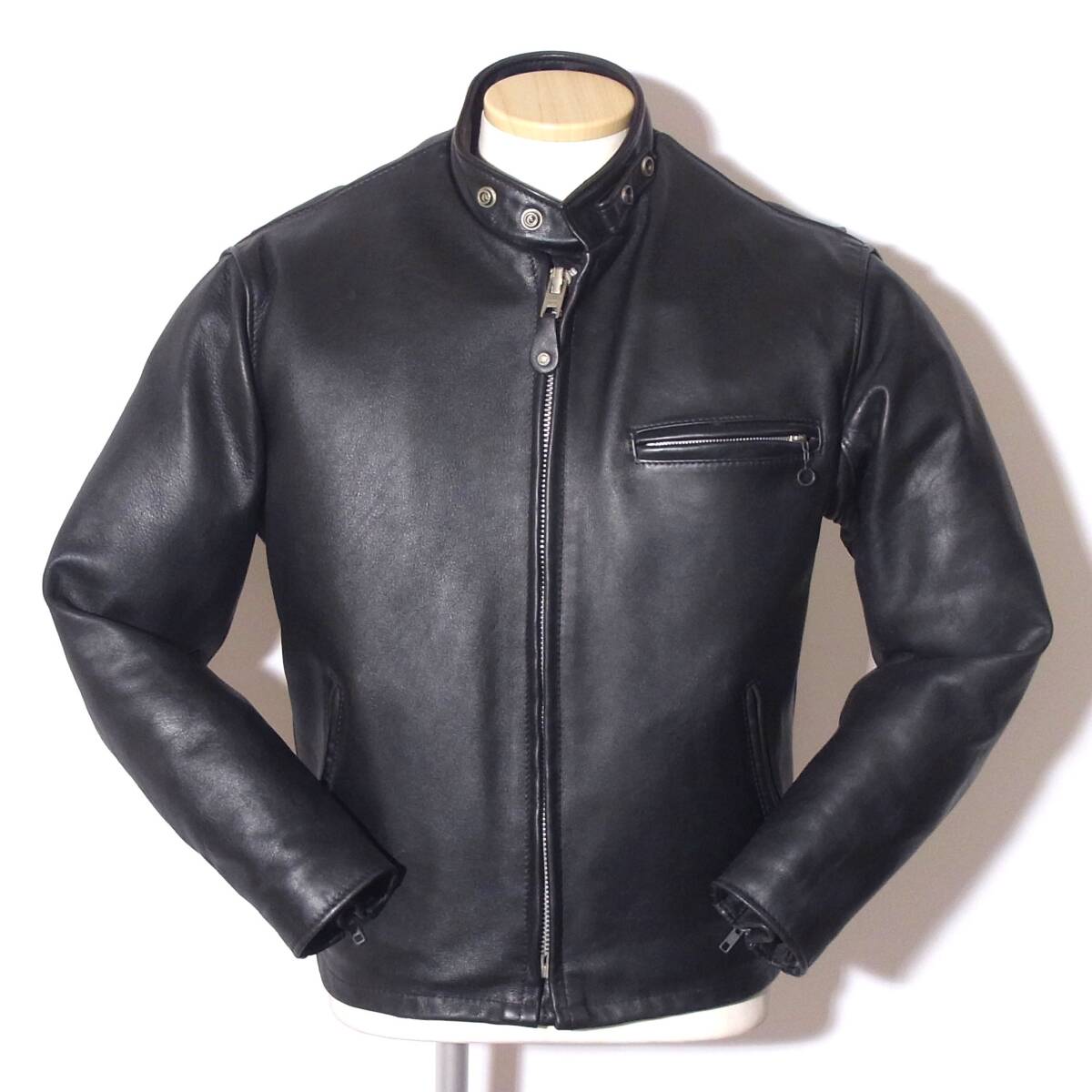 Schott【ショット高年式/立襟シングルライダース641/42】ボアライナー/⑤拍卖