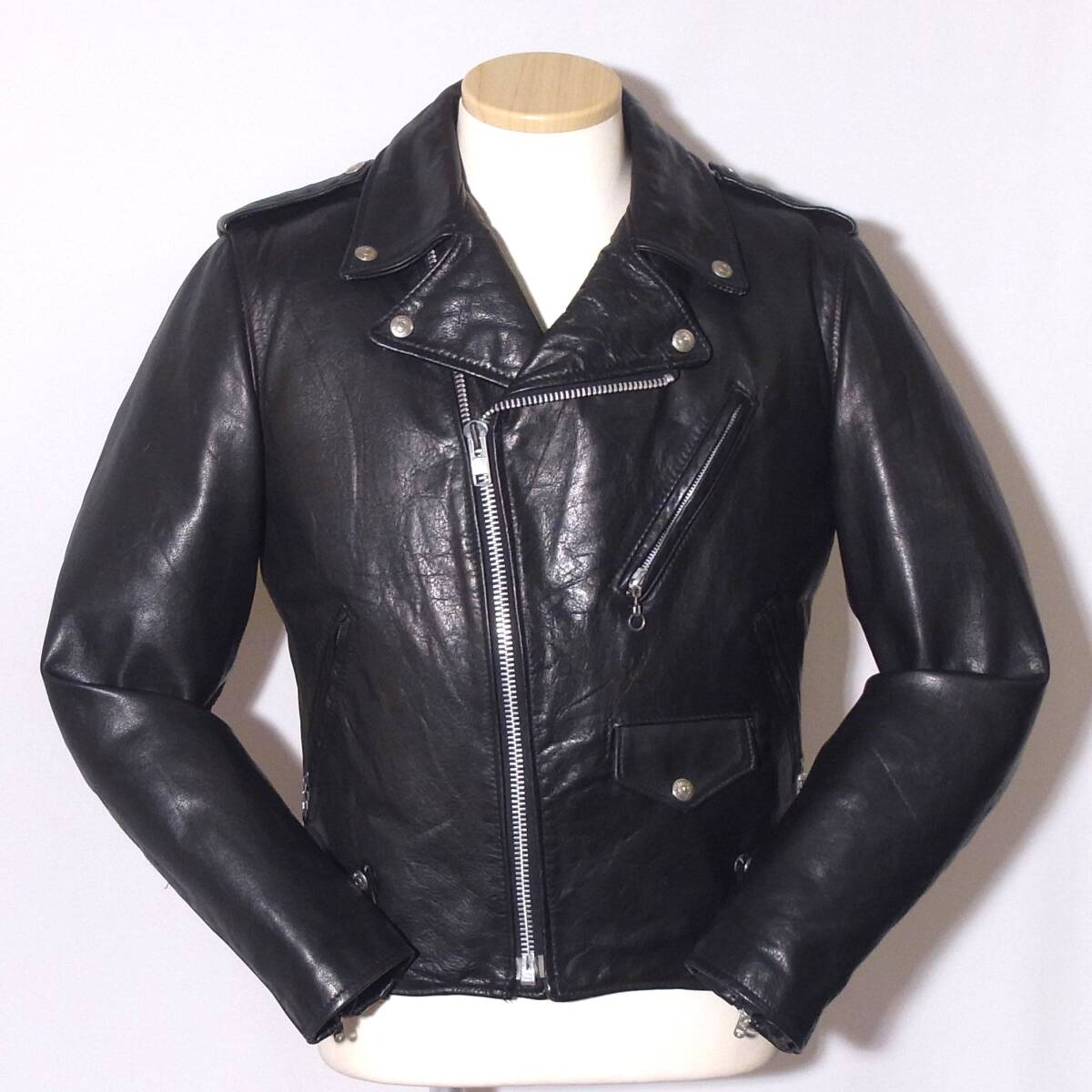 Schott【ショット/ダブルライダース125/38カウハイドレザー】サイドレース/ボアライナー/618/⑪拍卖