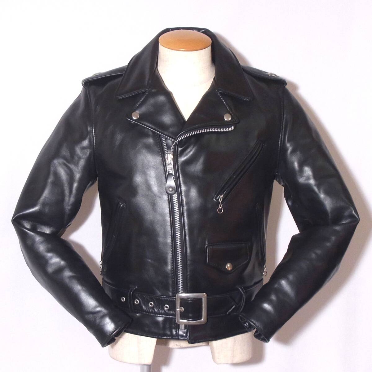 美品Schott【ショット/ワンスター613H/36ホースハイド馬革】着用感少ない/⑫拍卖