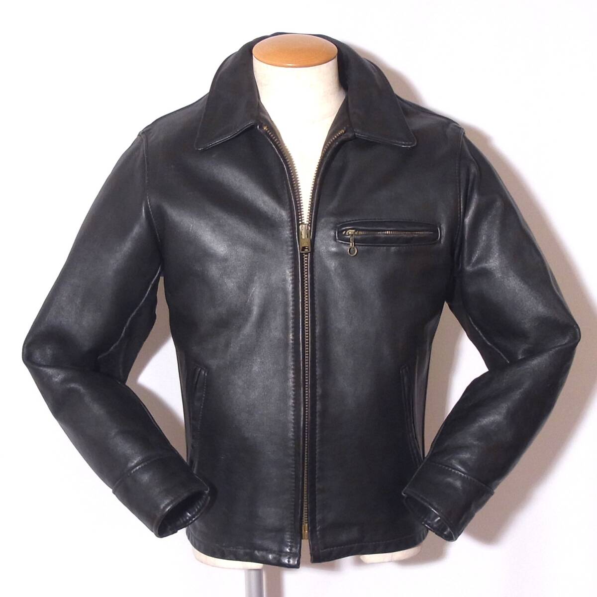 Schott【ショット襟付シングルライダースAT101/36】ボアライナー/643/③拍卖