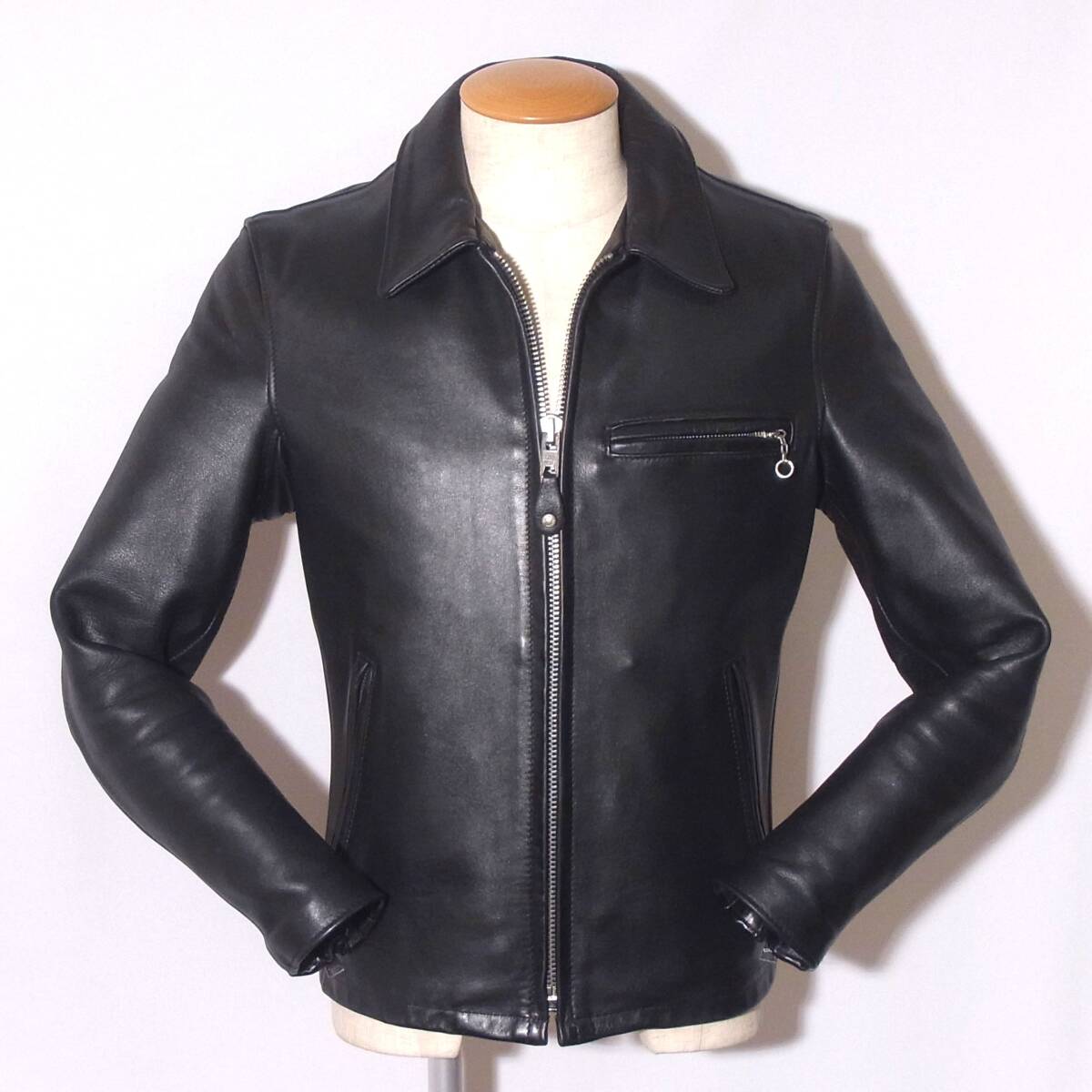 美品高年式Schott【ショット襟付シングルライダース643/34ボアライナー】⑥拍卖