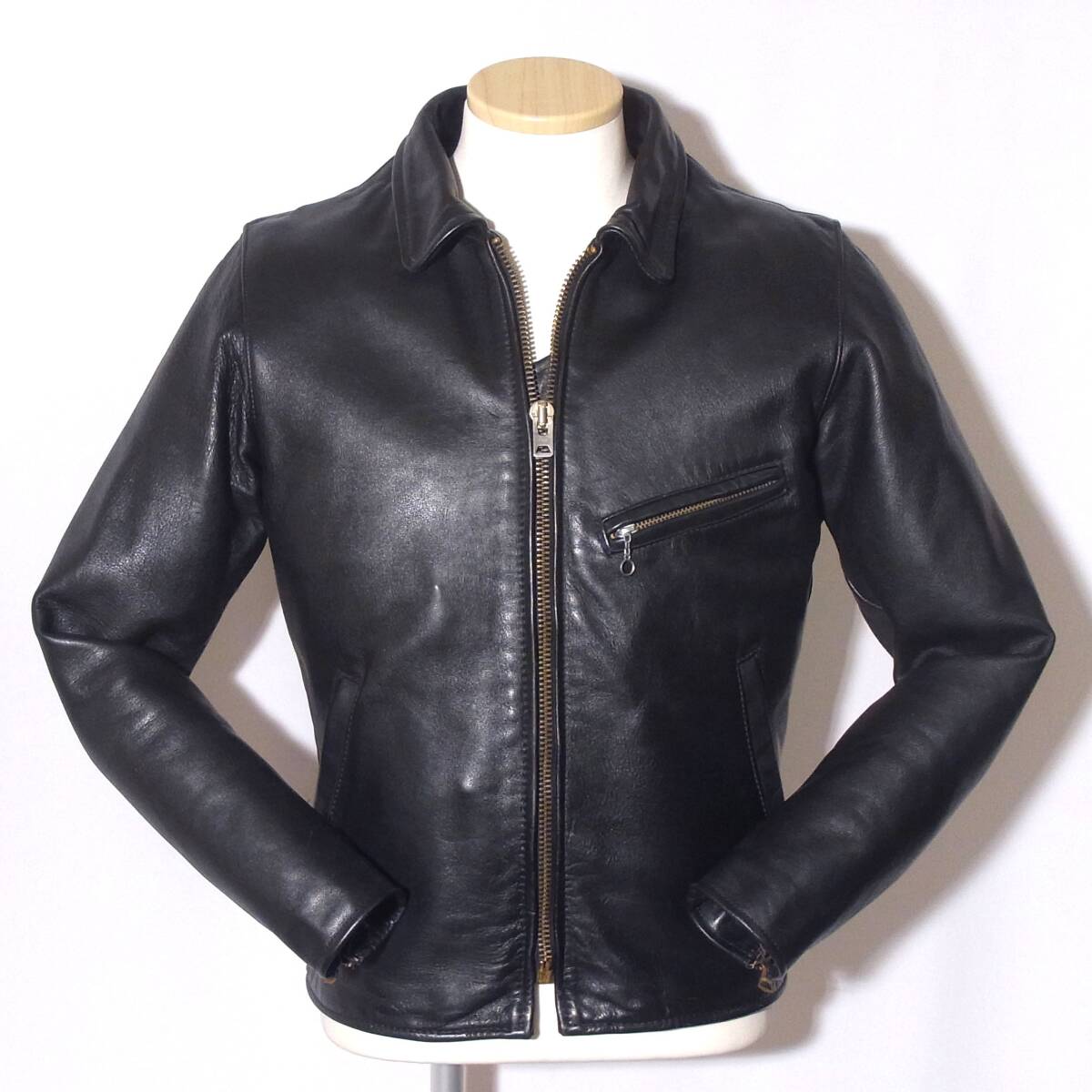 VANSON【バンソン/ENF/襟付シングルライダース36】⑱拍卖