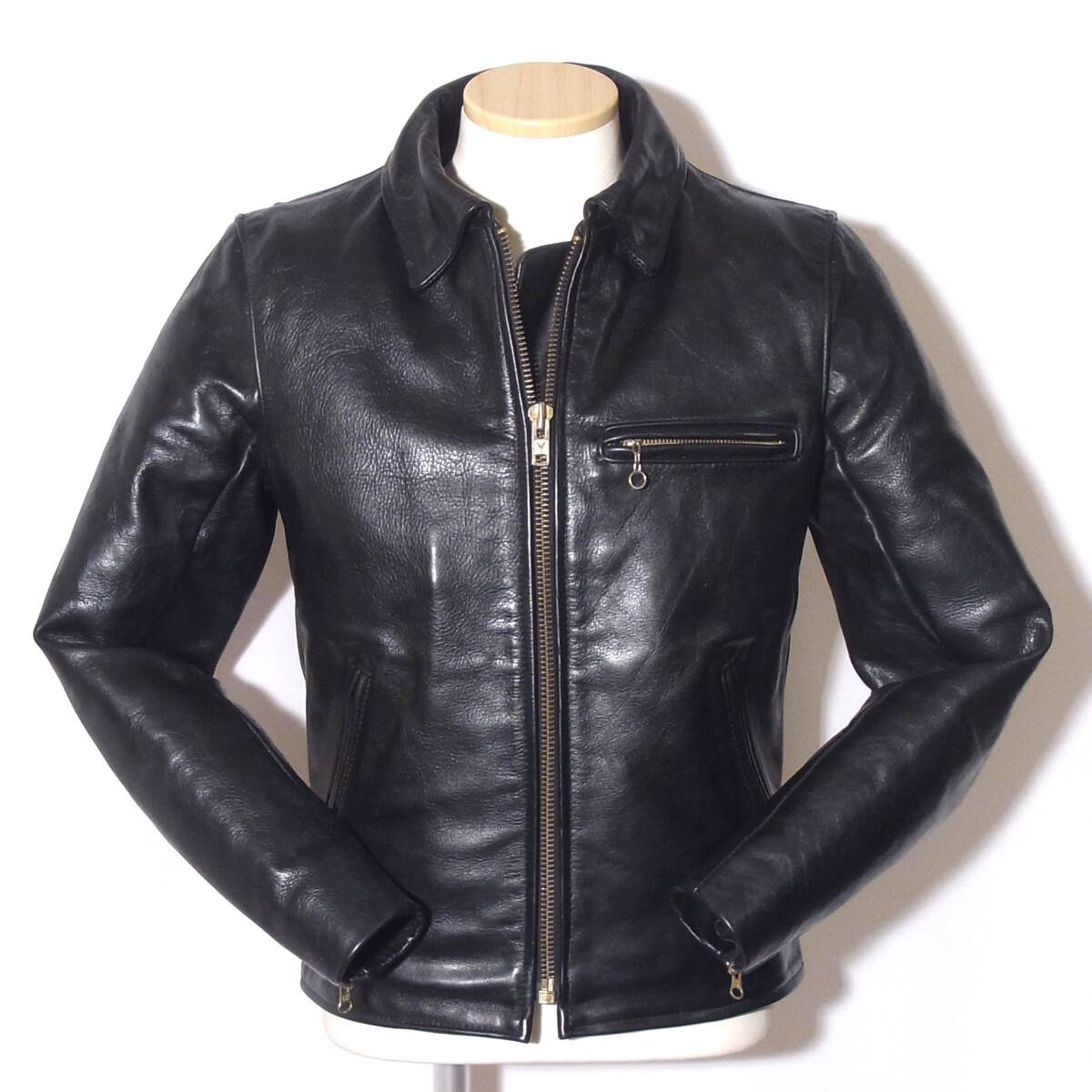 美品VANSON【バンソン9Dシングルライダース38】Mサイズ程/ENF/④拍卖