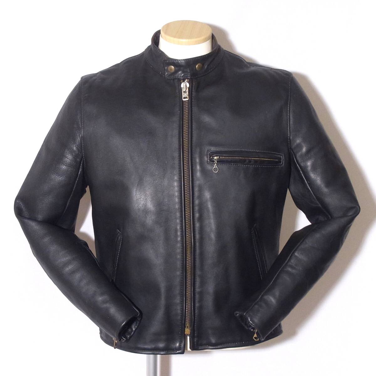 VANSON【バンソンB/立襟シングルライダース42】L~LL程/⑧拍卖