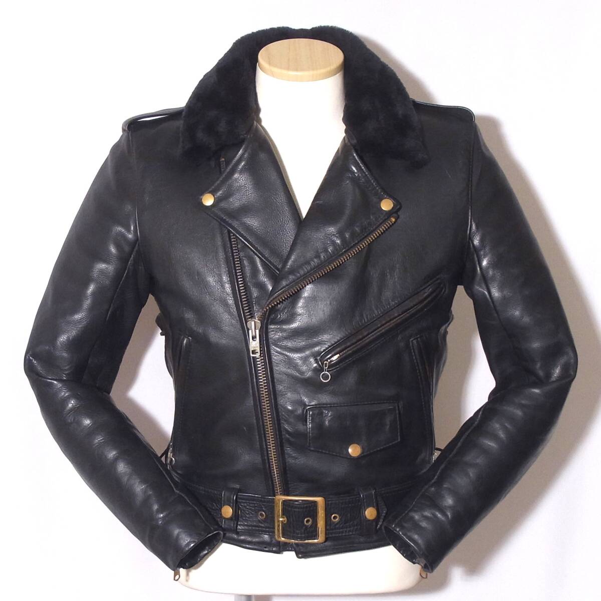 VANSON【バンソンEハイウェイマン純正襟ボア/38ダブルライダース】Highwayman/①拍卖