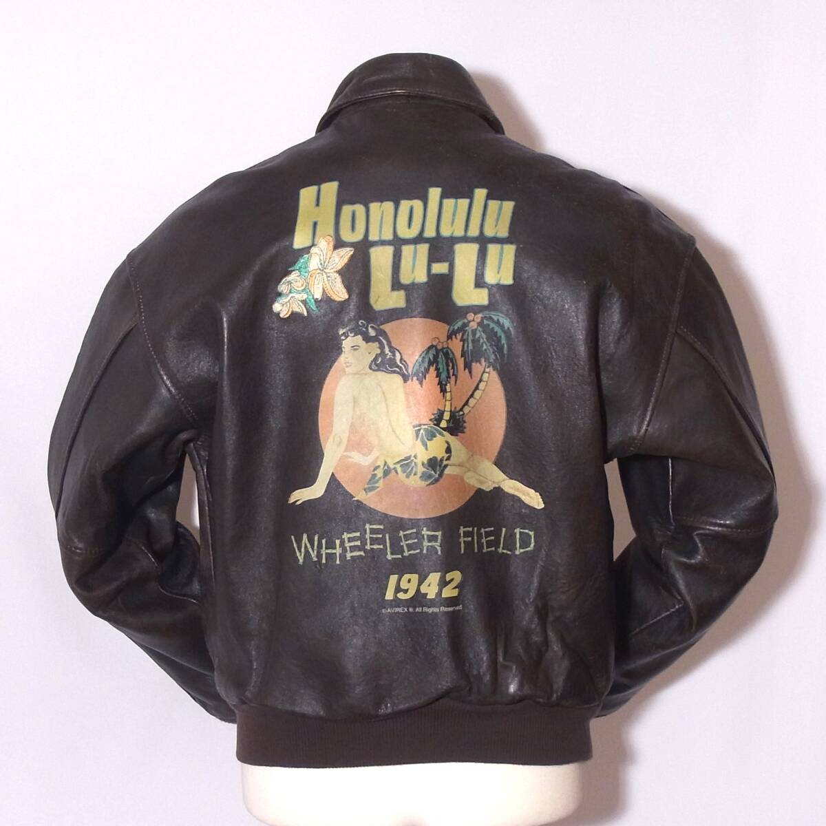 AVIREX【アビレックスA-2フライトジャケットXS】ML程/ハワイアンピンナップガール/⑬拍卖