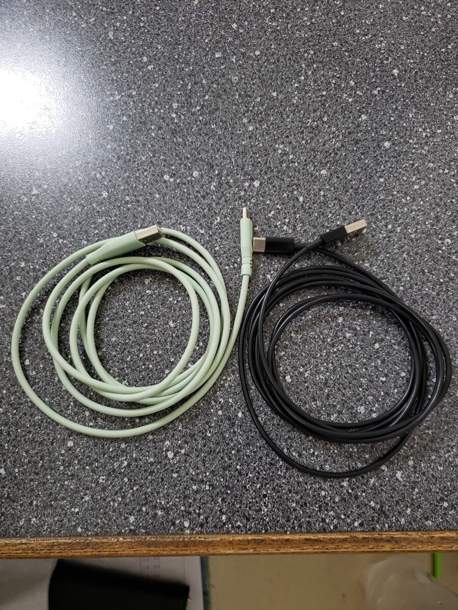 type-c ケーブル 3A急速充電 ケーブルセット 緑1.5m 黒2m拍卖