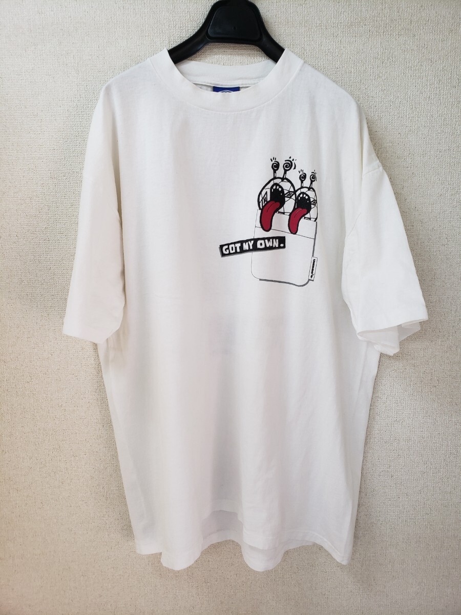 90s UMBRO アンブロ バックプリントtシャツUSA製 XL ホワイト拍卖