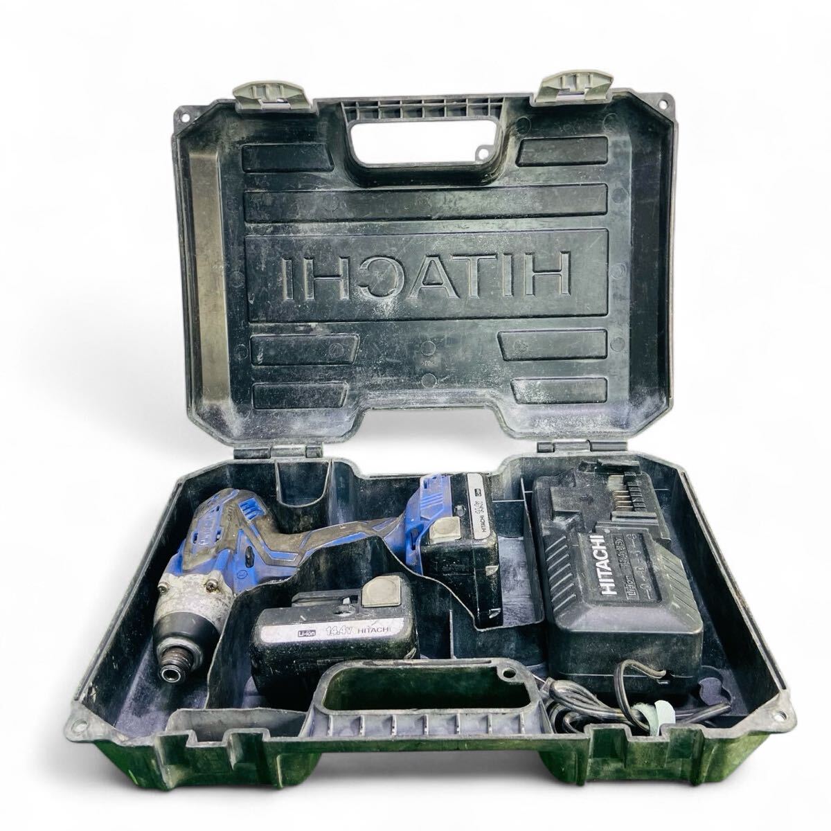 ★☆日立 HITACHI コードレス インパクトドライバー FWH14DGL 14.4V 充電式 電動工具 電気工具 道具 工具 動作確認済み E☆★拍卖