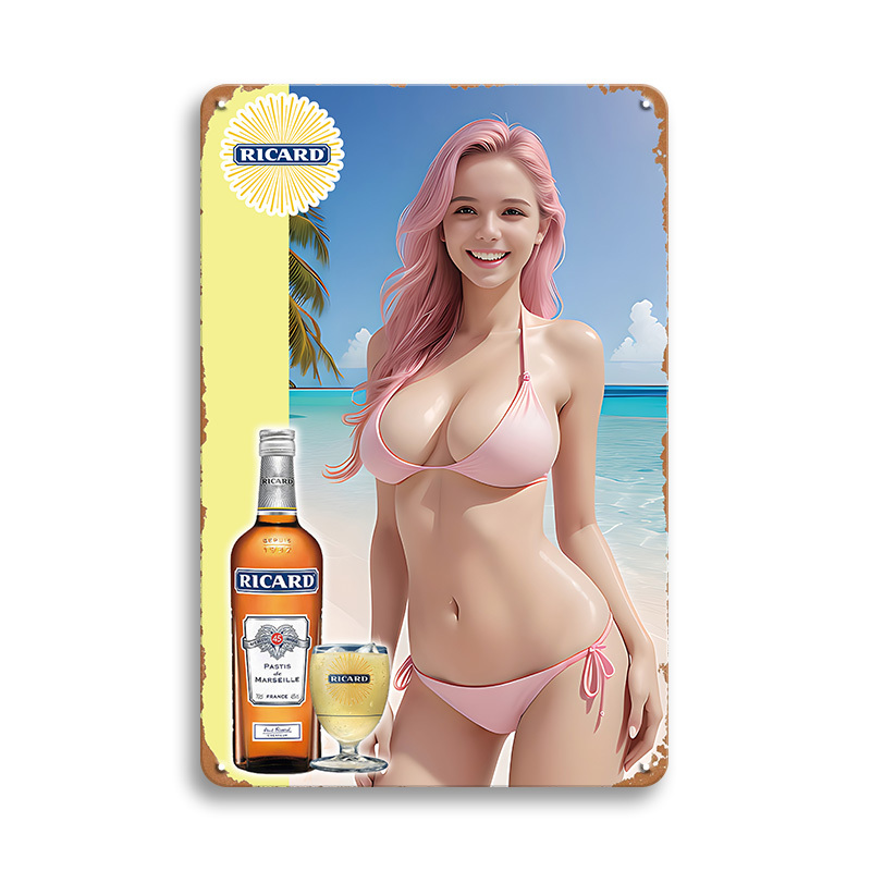 大型60cm看板シリーズ / RICARD⑧ ビキニ セクシーギャル / 新品看板 / 送料無料・匿名配送します拍卖