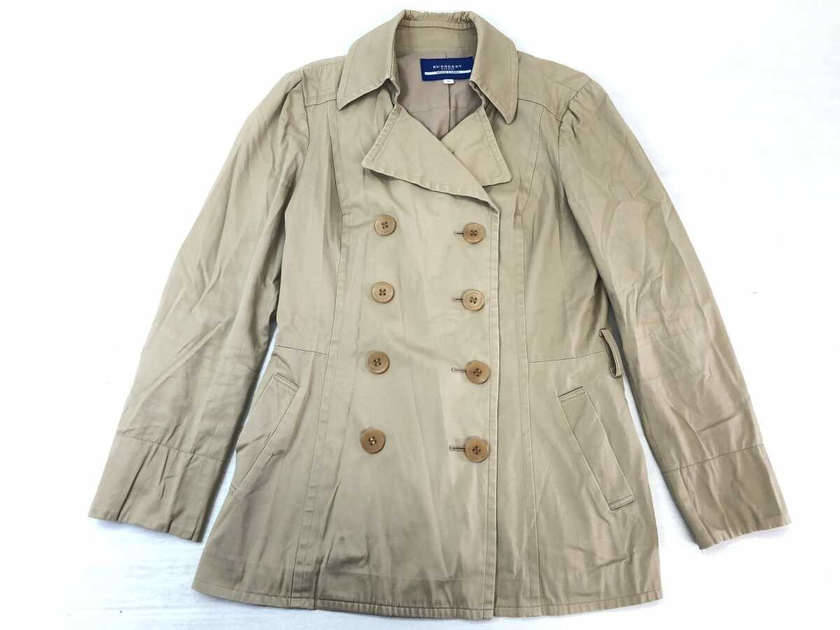 バーバリー ブルーレーベル BURBERRY BLUE LABEL ダブル トレンチ コート ジャケット レディース 38 三陽商会記載あり ベージュ拍卖