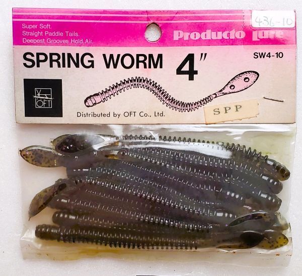 No.112★ オフト ★新品 【 スプリングワーム 】 パドルテール ★4インチ★10本 ◆検索⇒WP リングワーム トーナメント ワーム拍卖