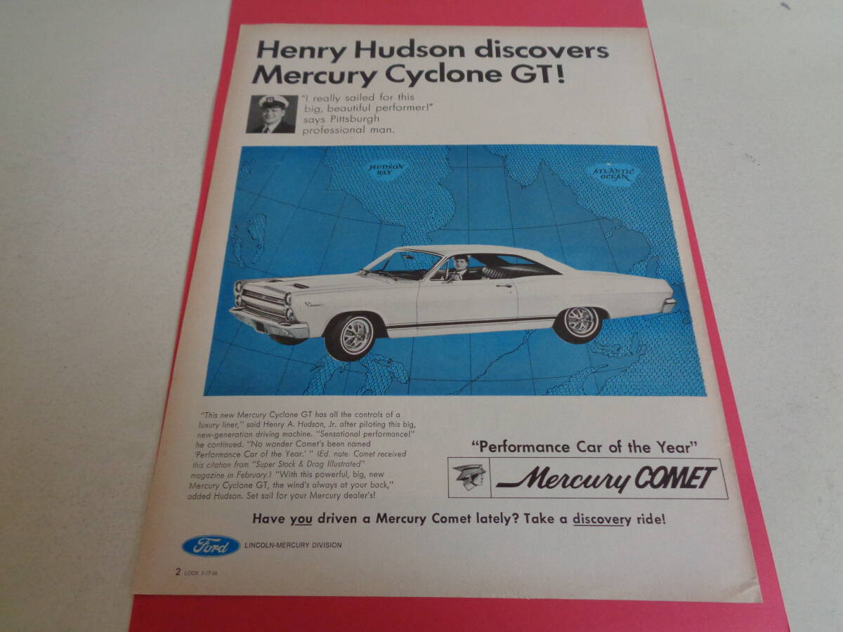 即決 広告 アドバタイジング アメ車 マーキュリー コメット 1960s ヘアー コンディション レトロ アンティーク 切り抜き拍卖