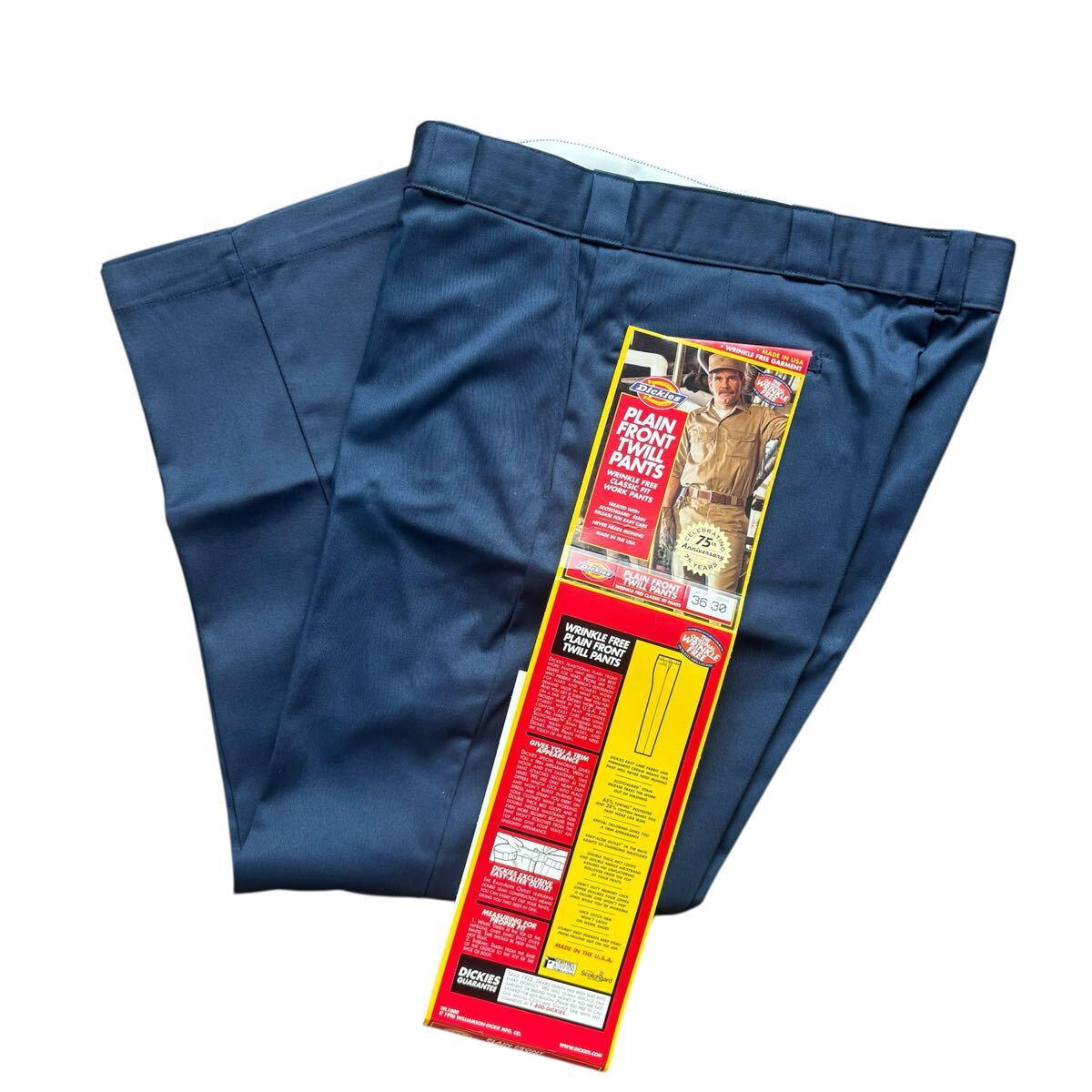 デッドストック 90s Dickies USA製 W36 L30 ディッキーズ 874 パンツ ワークパンツ チノパン アメリカ製 ビンテージ ネイビー ストレート 拍卖