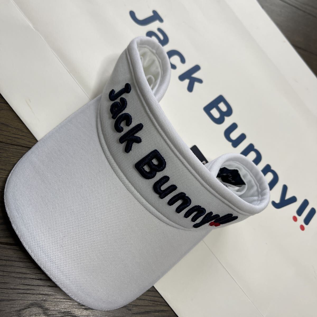 送料無料ジャックバニーbyパーリーゲイツ最新Jack Bunny!!サンバイザーうさぎ付速乾痛くなりにくいAIRクッション性ベルクロ調節White新品拍卖