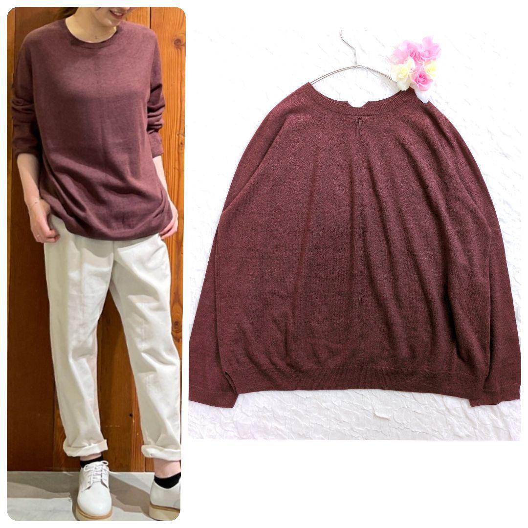 【美品】pas de calais ボタニカルダイ ローズ染め 2023AW 長袖ニット パドカレ 現行 フリーサイズ拍卖