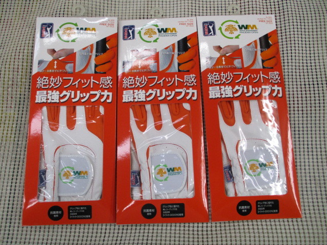 ■新品■ダイヤコーポレーション■PGA TOUR■PHOENIX OPEN■GL-3010■フリーサイズ(22~25cm)■ゴルフグローブ3枚■拍卖