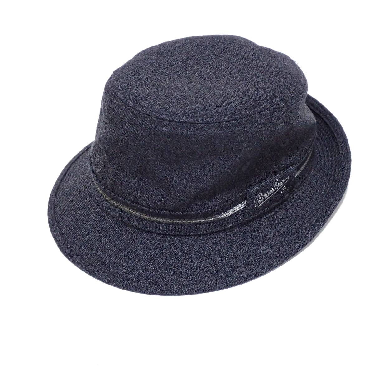 【美品~良品】Borsalino ボルサリーノ ウール ハット 日本製 ロゴ 帽子 拍卖