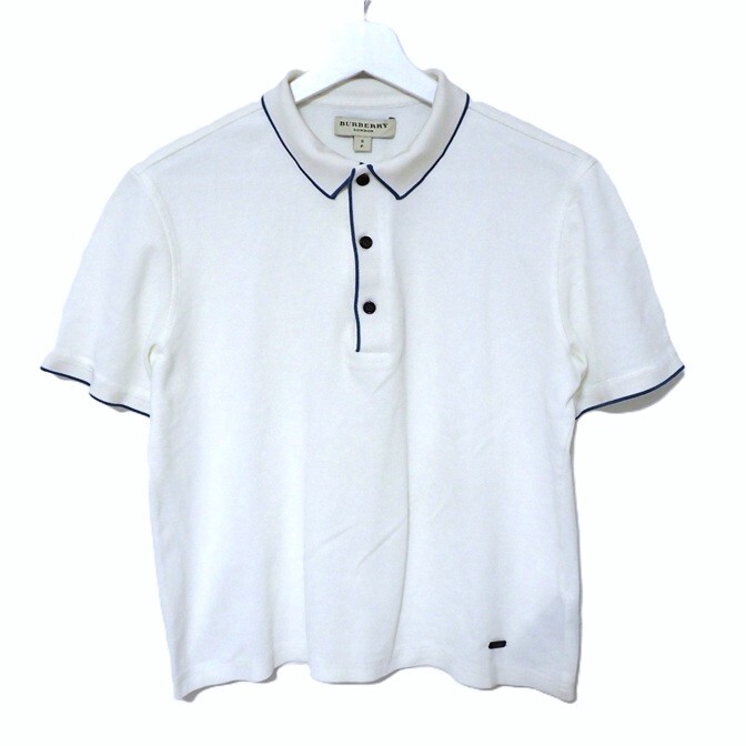 【美品】BURBERRY LONDON バーバリーロンドン 半袖 ポロシャツ Sサイズ S/P 白 鹿の子拍卖