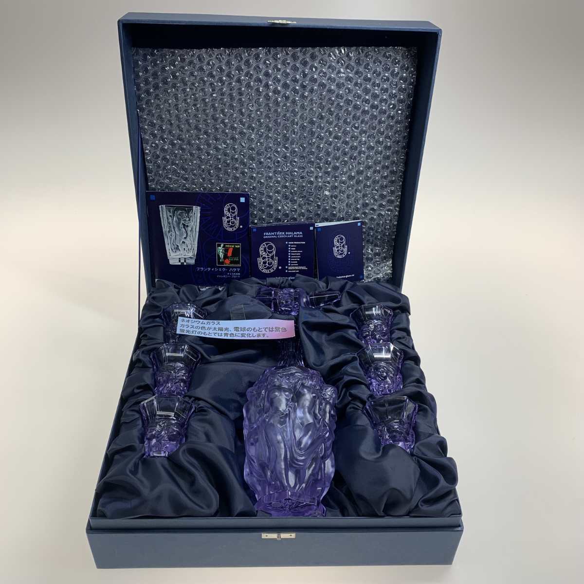 ●● 酒器 デキャンタセット フランティシェク・ハラマ FH1656 FX1655x6 やや傷や汚れあり拍卖